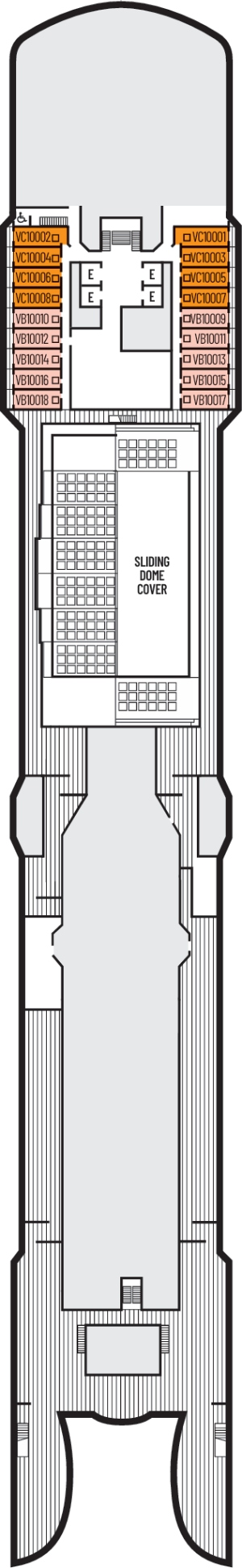 Oosterdam Deck 10 - Observation Deck deck plan