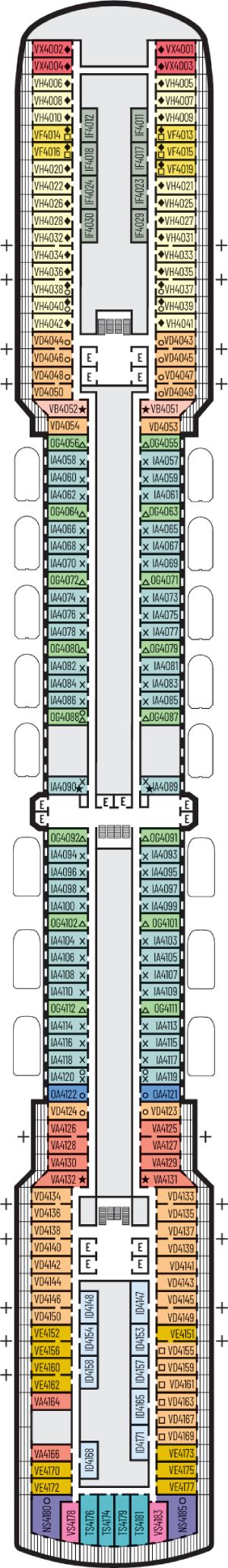 Oosterdam Deck 4 - Upper Prom Deck deck plan