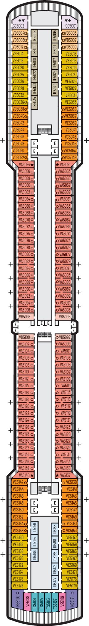 Oosterdam Deck 5 - Verandah Deck deck plan