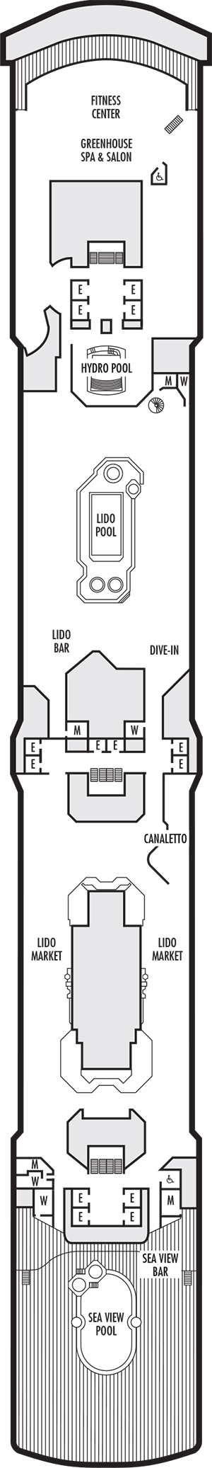 Oosterdam Deck 9 - Lido Deck deck plan