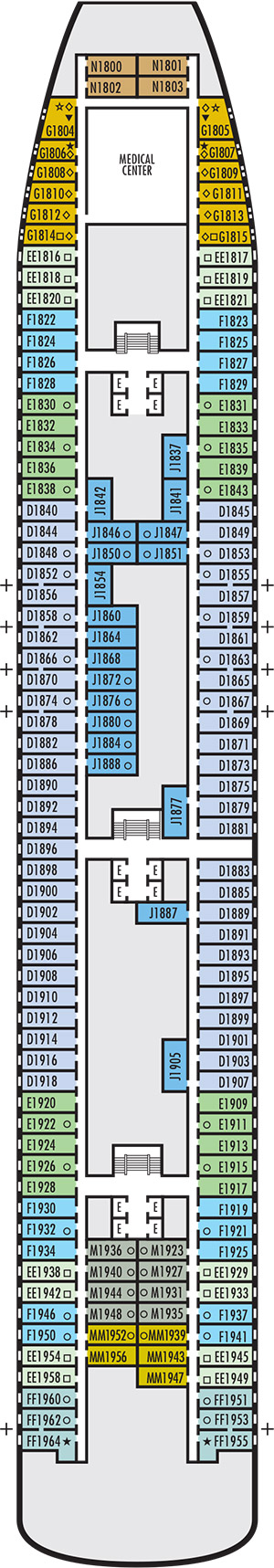 Volendam Deck 1 - Dolphin Deck deck plan