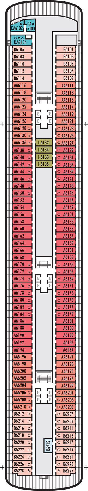 Volendam Deck 6 - Verandah Deck deck plan