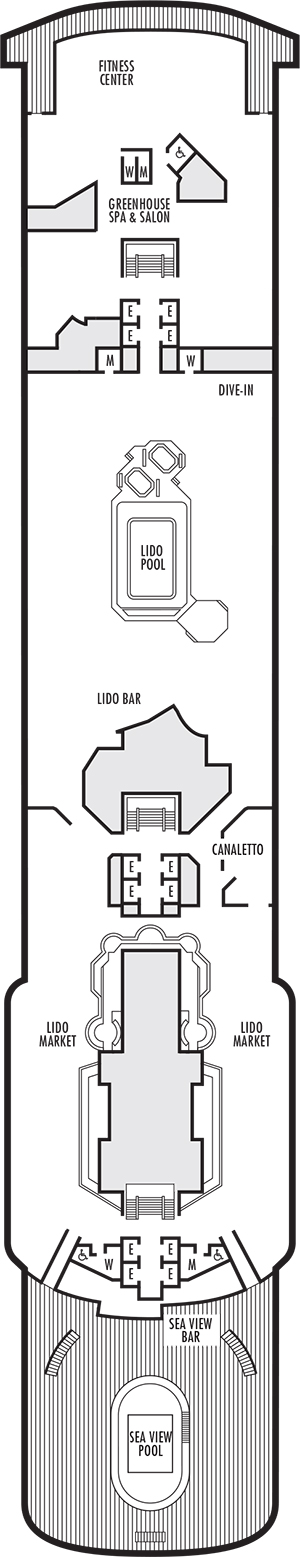 Volendam Deck 8 - Lido deck deck plan