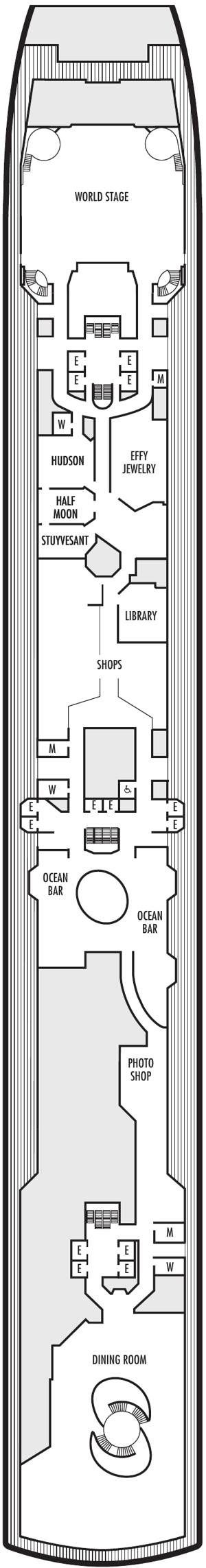Westerdam Deck 3 - Promenade Deck deck plan