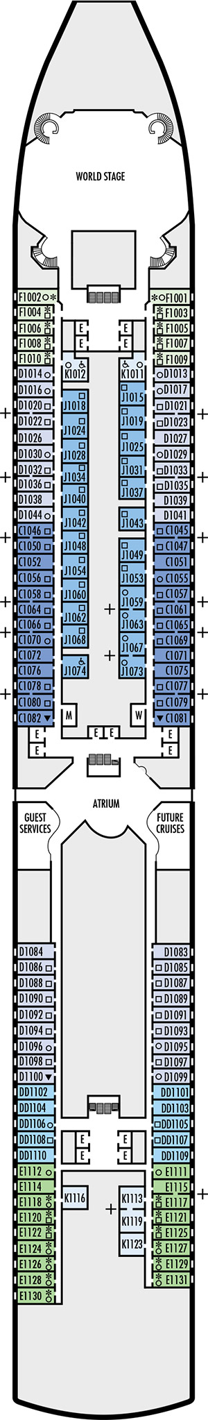 Westerdam Deck 1 - Main Deck deck plan