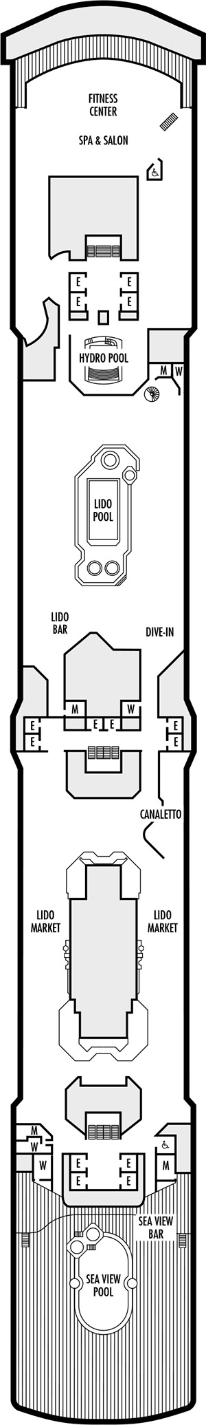 Westerdam Deck 9 - Lido Deck deck plan