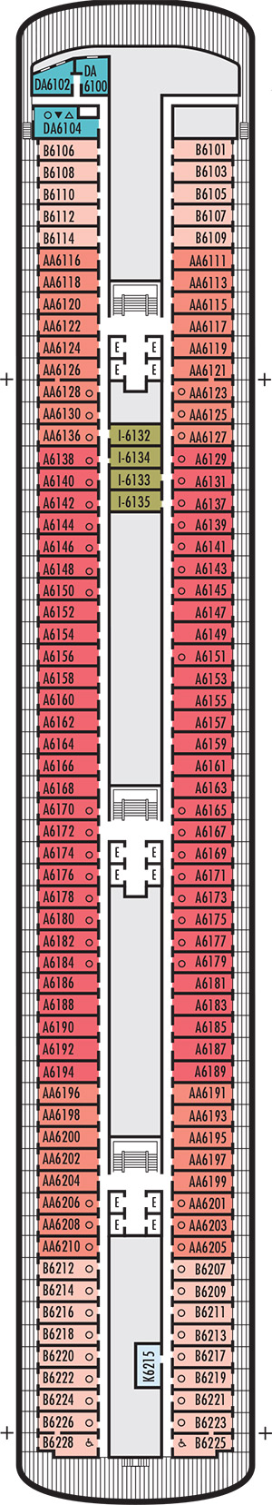 Zaandam Deck 6 - Verandah Deck deck plan