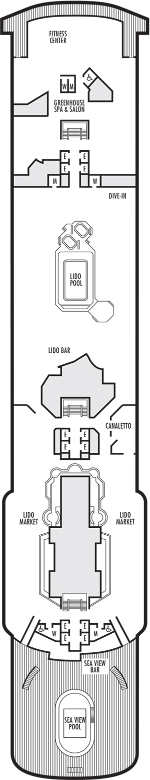 Zaandam Deck 8 - Lido deck deck plan