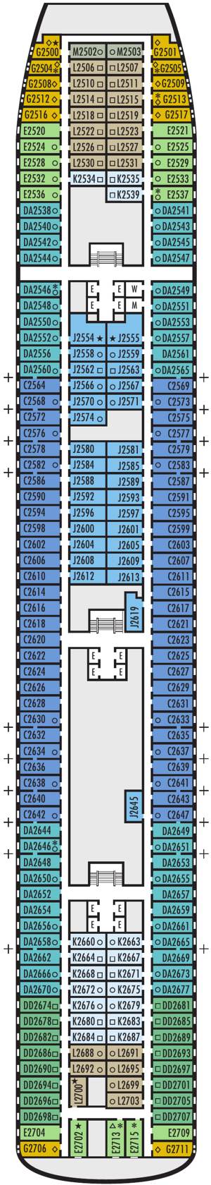 Zaandam Deck 2 - Main Deck deck plan