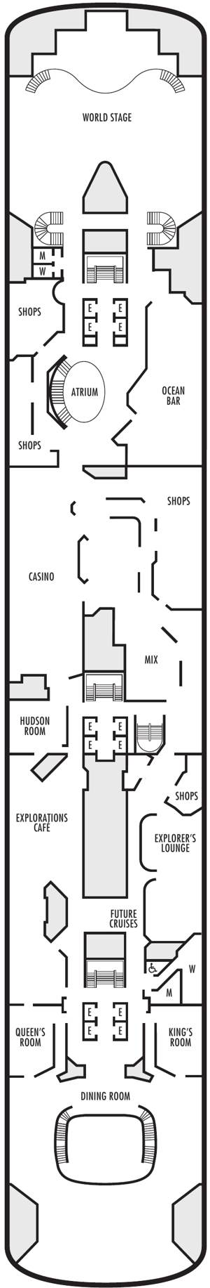 Zaandam Deck 5 - Upper Promenade Deck deck plan