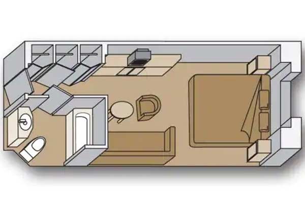 Large Oceanview Stateroom (Fully obstructed views)