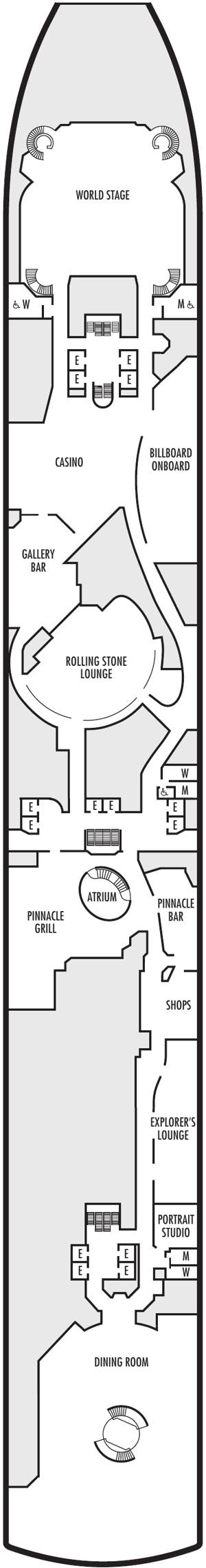 Zuiderdam Deck 2 - Lower Promenade Deck deck plan