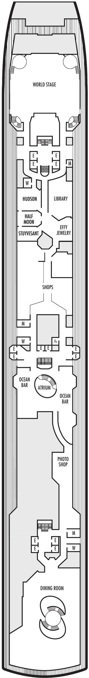 Zuiderdam Deck 3 - Promenade Deck deck plan