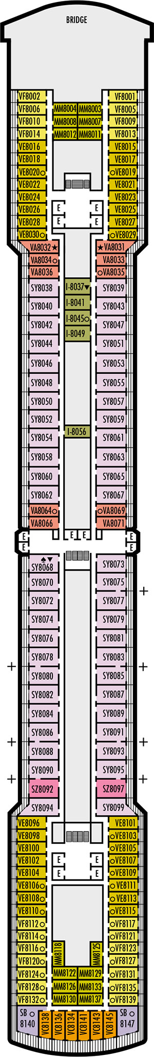 Zuiderdam Deck 8 - Navigation Deck deck plan