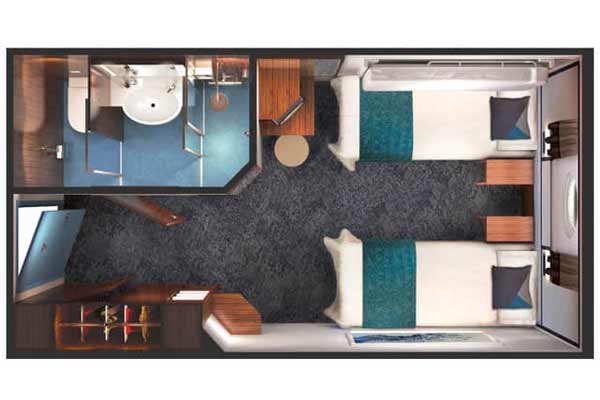 Oceanview Stateroom with Porthole Window