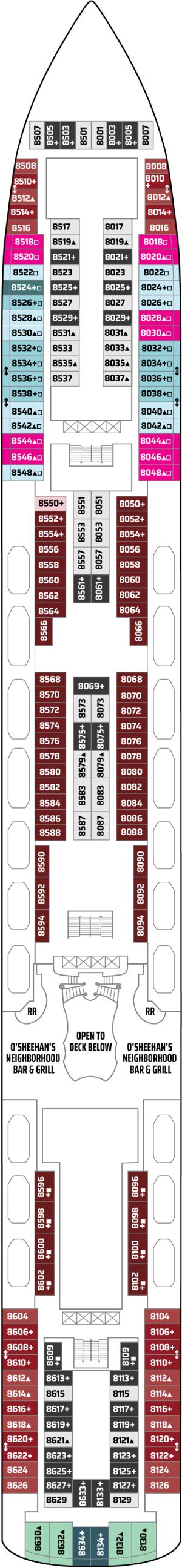 Norwegian Pearl Deck 8 deck plan