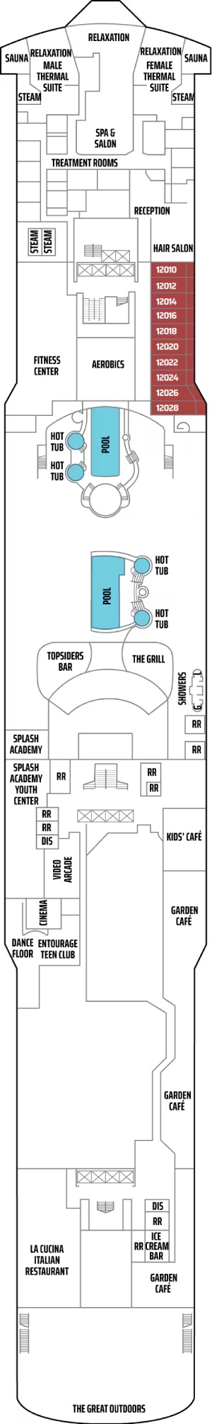 Norwegian Pearl Deck 12 deck plan