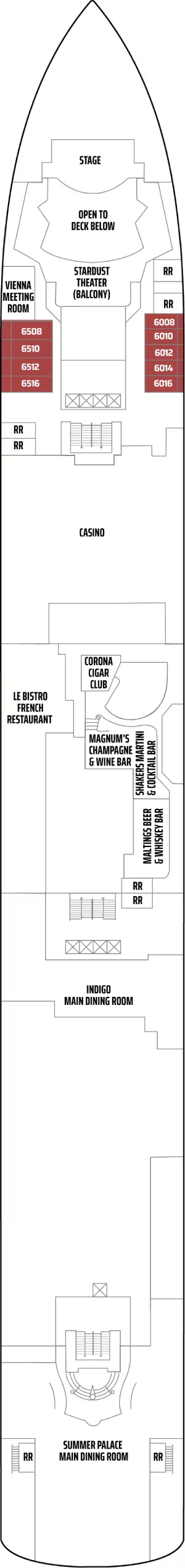 Norwegian Pearl Deck 6 deck plan