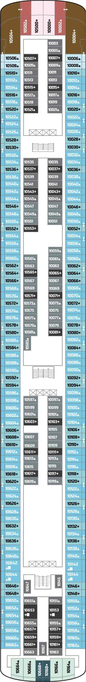 Norwegian Gem Deck 10 deck plan