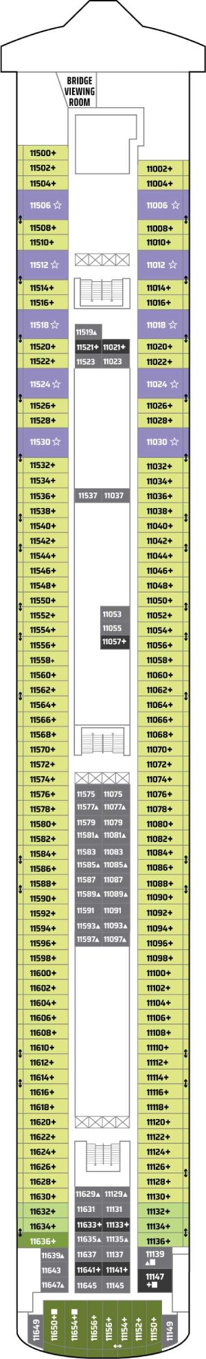 Norwegian Gem Deck 11 deck plan