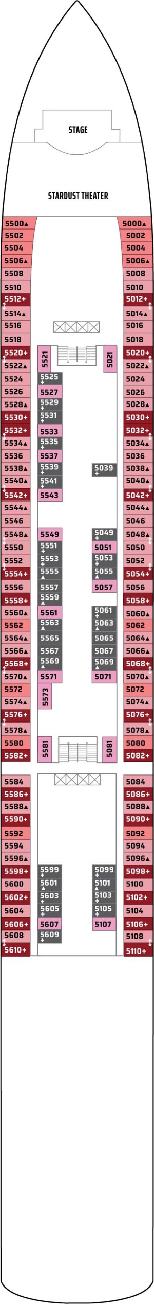 Norwegian Gem Deck 5 deck plan