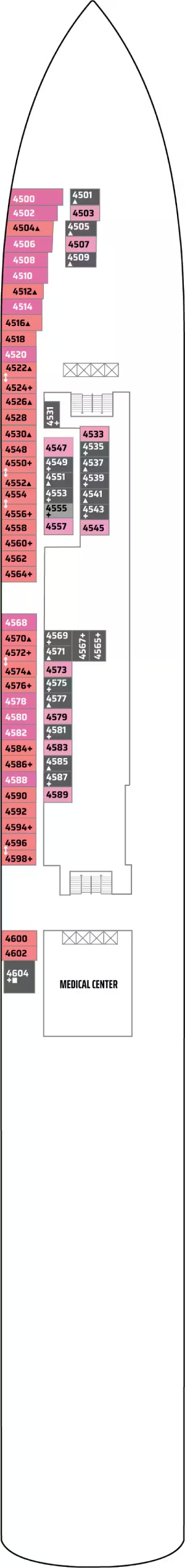 Norwegian Gem Deck 4 deck plan