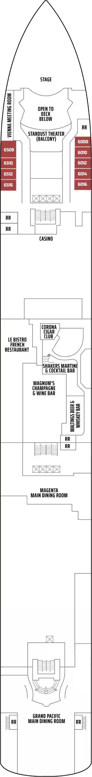 Norwegian Gem Deck 6 deck plan