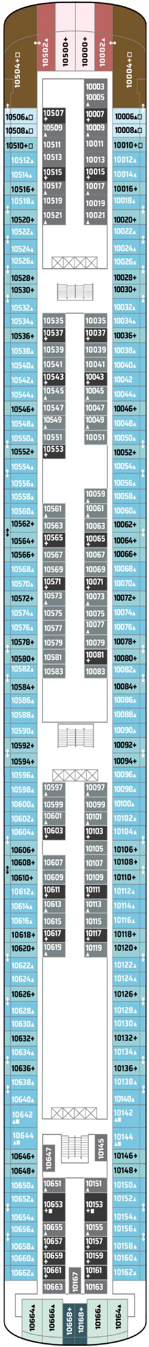 Norwegian Jade Deck 10 deck plan