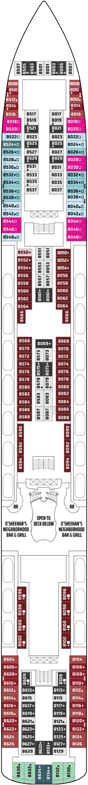 Norwegian Jade Deck 8 deck plan