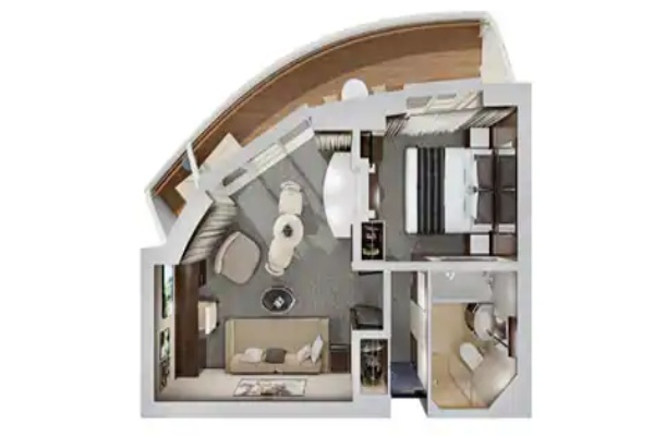 Aft-Facing Penthouse With Master Bedroom &amp; Large Balcony
