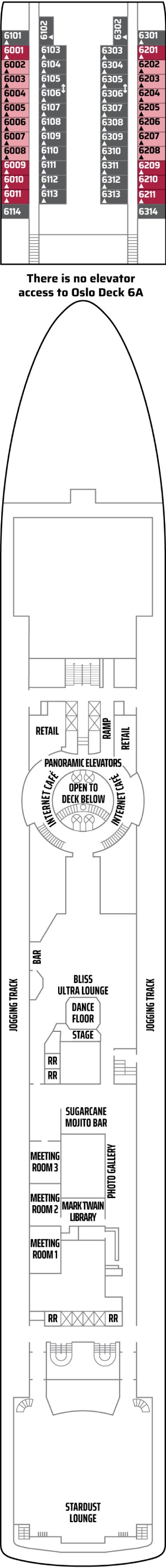 Norwegian Sky Deck 6 deck plan