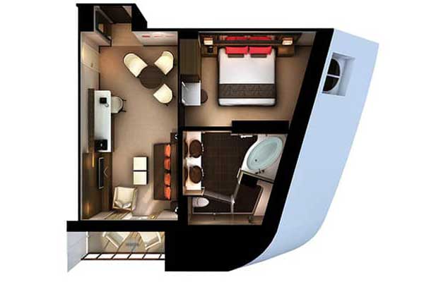 The Haven Forward-Facing Penthouse With Balcony