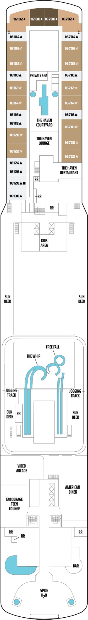 Norwegian Breakaway Deck 16 deck plan