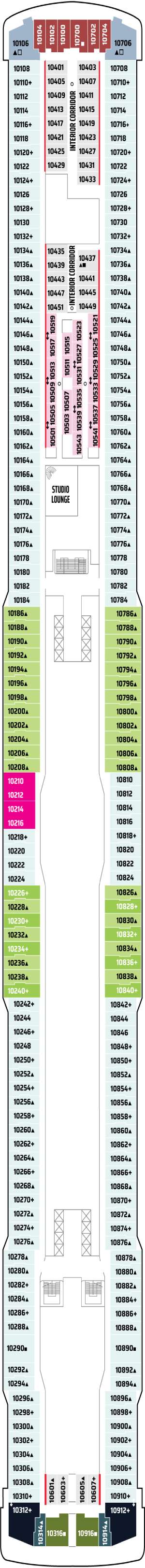 Norwegian Getaway Deck 10 deck plan