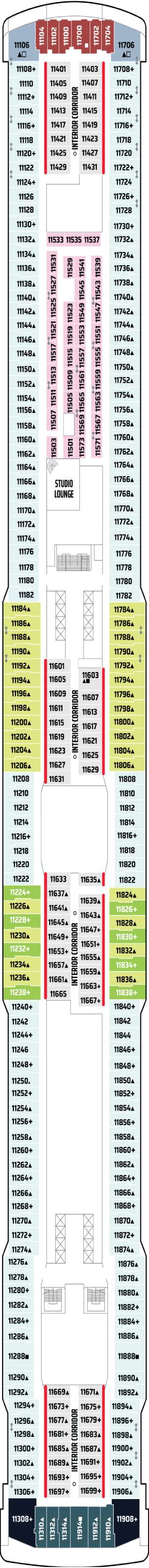 Norwegian Getaway Deck 11 deck plan