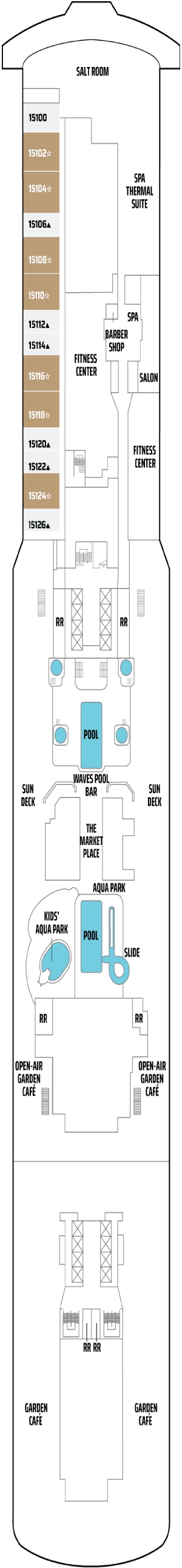 Norwegian Getaway Deck 15 deck plan