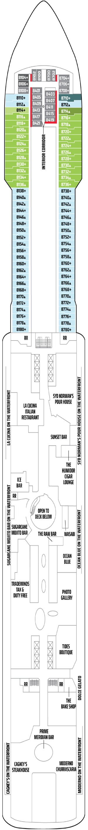 Norwegian Getaway Deck 8 deck plan