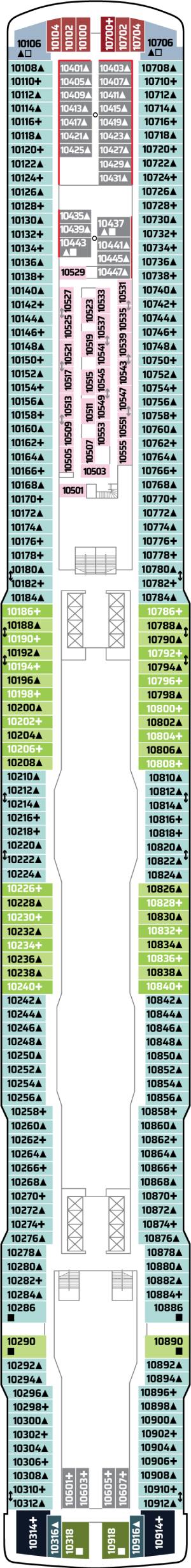 Norwegian Escape Deck 10 deck plan