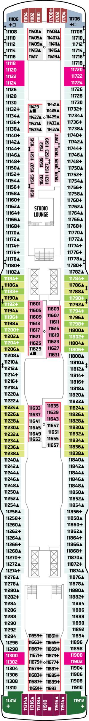 Norwegian Escape Deck 11 deck plan