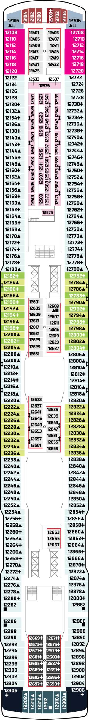 Norwegian Escape Deck 12 deck plan
