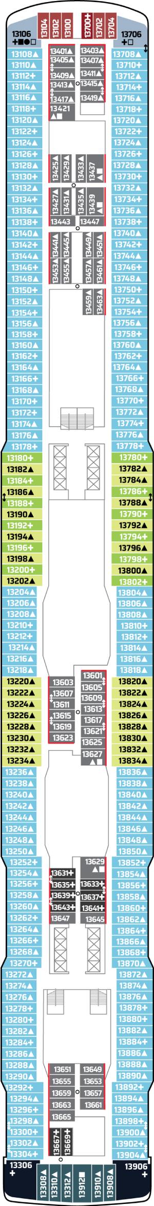 Norwegian Escape Deck 13 deck plan
