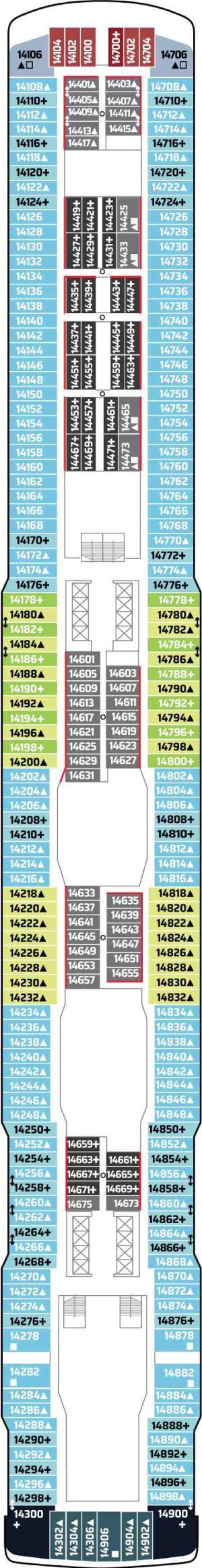 Norwegian Escape Deck 14 deck plan