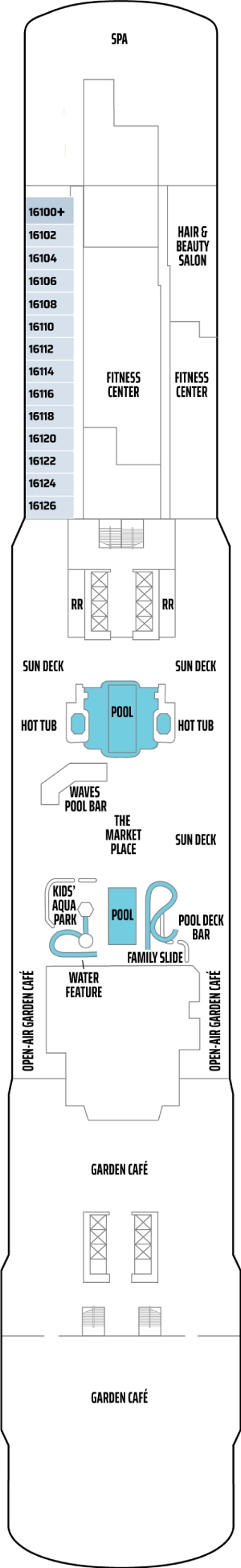 Norwegian Escape Deck 16 deck plan