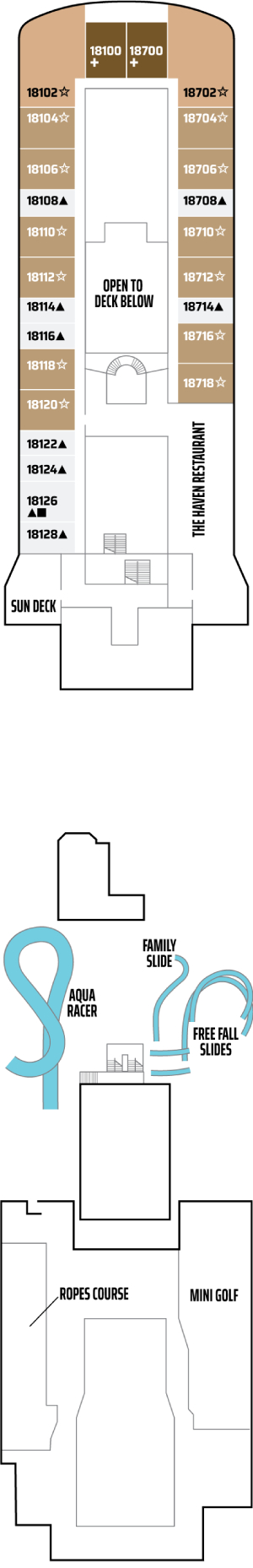 Norwegian Escape Deck 18 deck plan