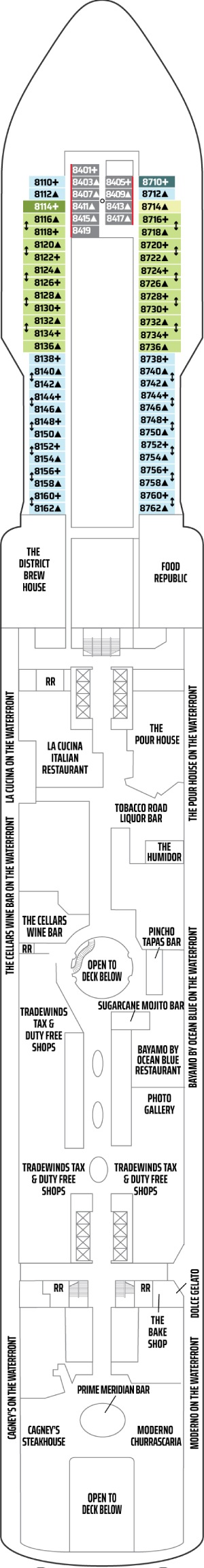 Norwegian Escape Deck 8 deck plan