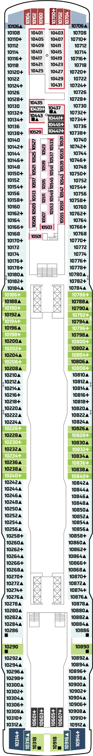 Norwegian Bliss Deck 10 deck plan