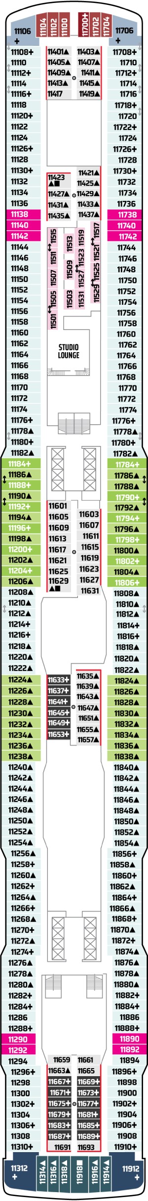 Norwegian Bliss Deck 11 deck plan