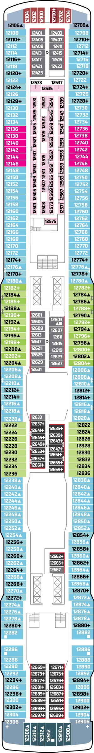 Norwegian Bliss Deck 12 deck plan