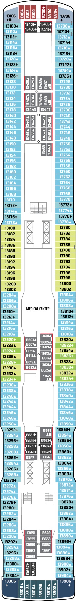 Norwegian Bliss Deck 13 deck plan