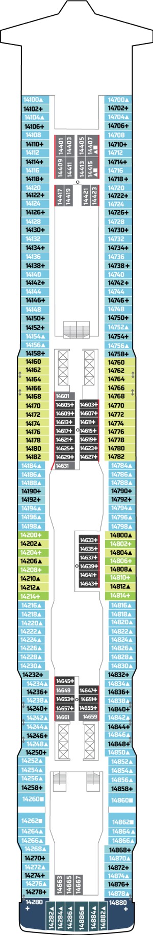 Norwegian Bliss Deck 14 deck plan